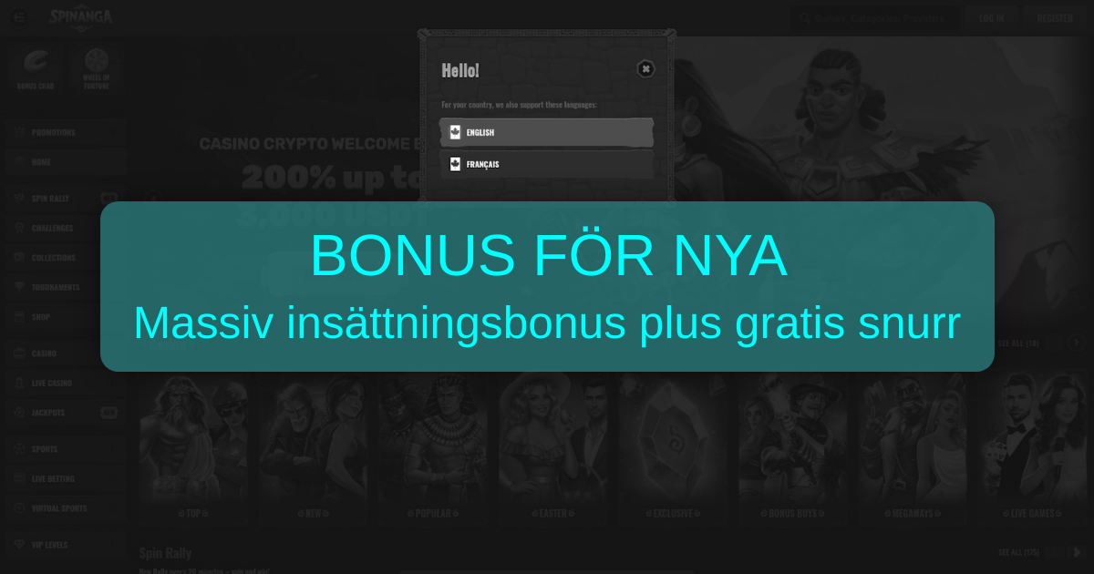 Spinanga Casino - Ledande Nätcasino för Svenska Spelare
